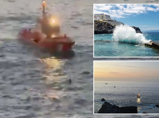 An image collage containing 3 images, Image 1 shows **FULL COPY BY NATALIA PENZA natypenza@gmail.com**.-TEL: +34 659 567 821** .A rogue wave that hit a top Spanish tourist hotspot has killed three and left three others injured. , Image 2 shows **FULL COPY BY NATALIA PENZA natypenza@gmail.com**.-TEL: +34 659 567 821** .A rogue wave that hit a top Spanish tourist hotspot has killed three and left three others injured. , Image 3 shows **FULL COPY BY NATALIA PENZA natypenza@gmail.com**.-TEL: +34 659 567 821** .A rogue wave that hit a top Spanish tourist hotspot has killed three and left three others injured.