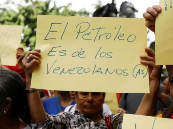 An anti-Trump demonstration this week in Caracas.