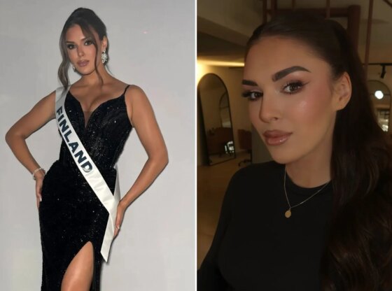 An image collage containing 2 images, Image 1 shows Miss Finland stripped of crown for 'racist' social media picture, Image 2 shows Miss Finland stripped of crown for 'racist' social media picture