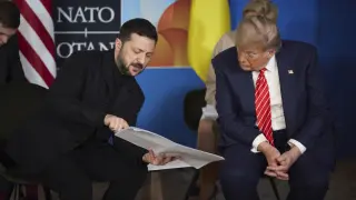 Trump and Zelensky on June 25 at the NATO summit held in the Netherlands.