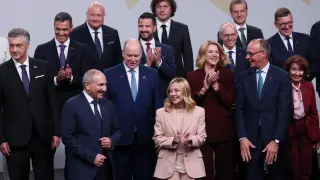 The family photo from the summit of the European Political Community in Copenhagen