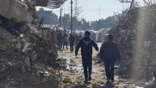 View of a street in Gaza City this Thursday.