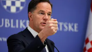 NATO Secretary General Mark Rutte during his press conference this Monday in Zagreb