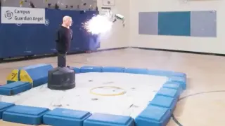 The drones are armed with non-lethal pepper spray projectiles.