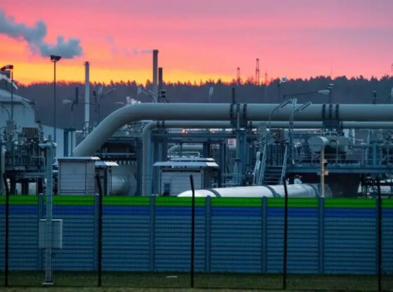 File image of the pipe systems and shut-off devices of the Nord Stream 2 Baltic Sea gas pipeline.