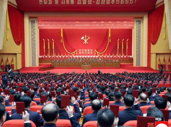 Kim Jong-un this Tuesday during his speech at the Single Party Congress.