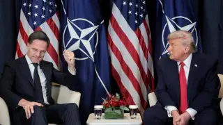 Donald Trump holds a bilateral meeting with NATO Secretary General Mark Rutte at the World Economic Forum (WEF) in Davos.