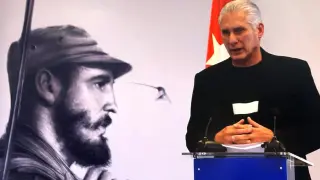 Screenshot taken from a broadcast from the Presidency of Cuba, of President Miguel Díaz-Canel.