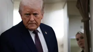 Donald Trump this Thursday on Air Force One after attending the Davos Economic Forum.