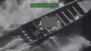 Video capture taken from the official account of the X @Southcom social network of the United States Southern Command that shows the attack on a boat this Monday in international waters.